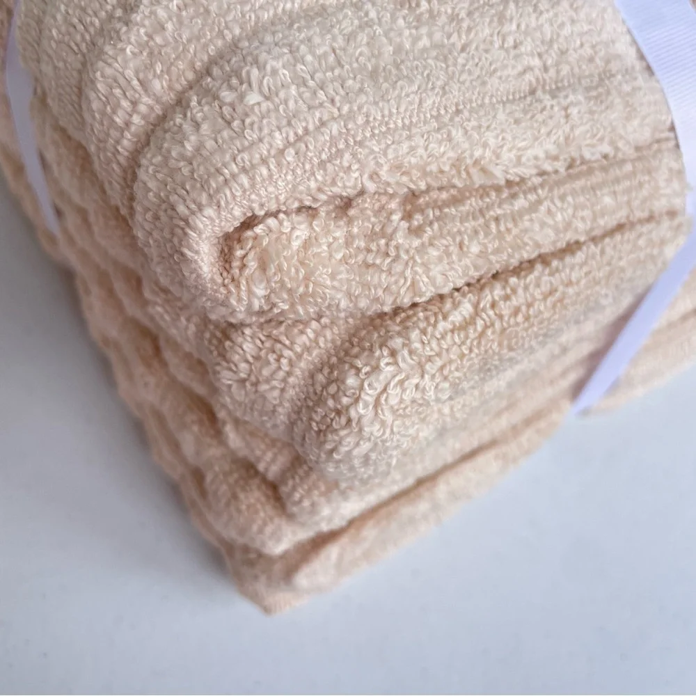 New Great Bay Home 6 Pack Hand Towel Set 100% Cotton Color Dune Beige Bathroom